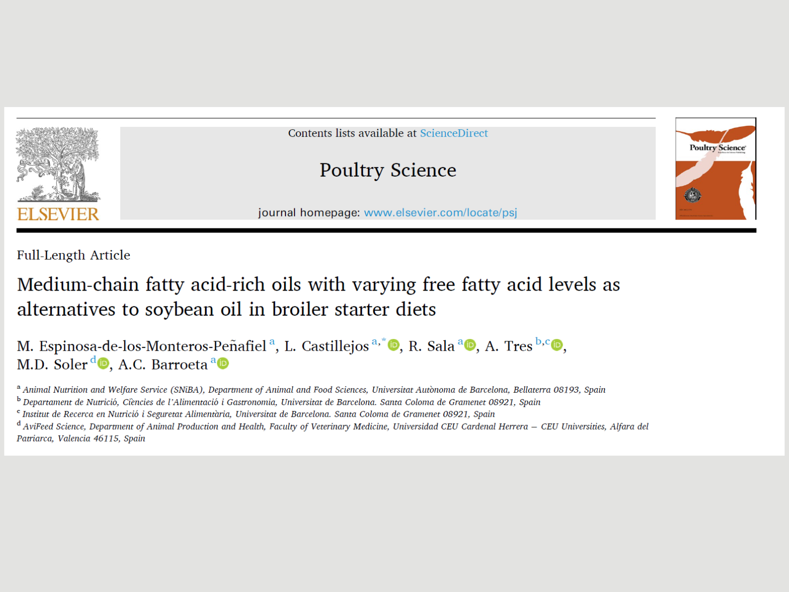Medium-chain fatty acid-rich oils with varying free fatty acid levels as alternatives to soybean oil in broiler starter diets